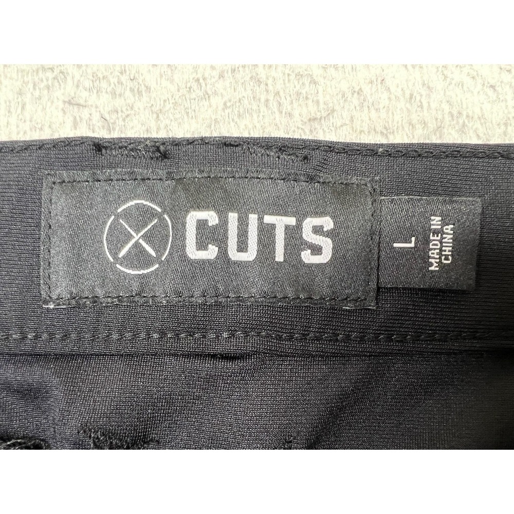 Cuts Pants Mens Large Black Jogger Tapered Elastic Cuff Performance Casual - Picture 5 of 13